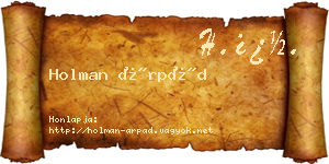 Holman Árpád névjegykártya