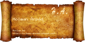 Holman Árpád névjegykártya