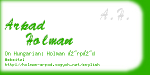 arpad holman business card